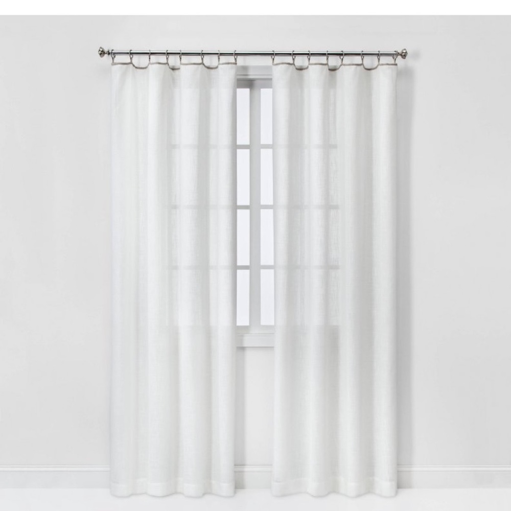 Threshold Sheer Contrast Edge Window Curtain Panel